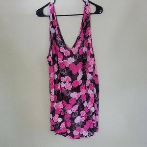 Torrid Pink and Black Floral Sleeveless Top